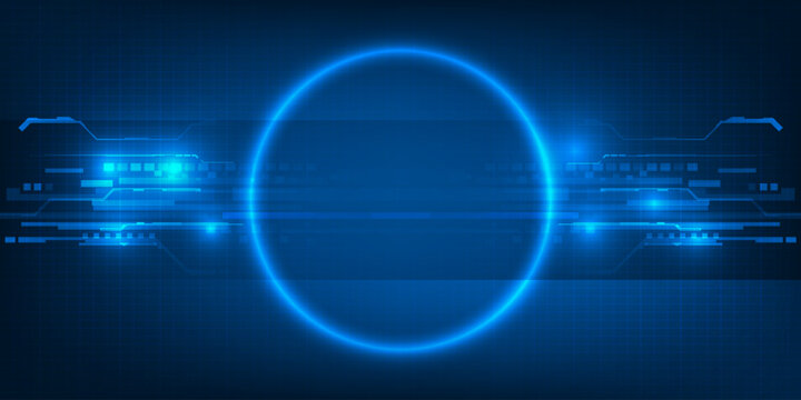 Abstract blue futuristic technology and digital future tech background.Vector illustrations.