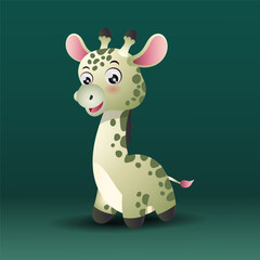 funny giraffe cartoon posing