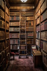 legal library bookshelves filled with books, created with generative ai