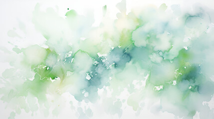 green abstract watercolor hand painted background imge | Generative AI