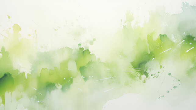green abstract watercolor hand painted background imge | Generative AI