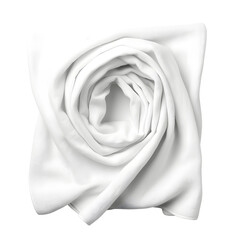 clean white folded towel with  twist folding top view