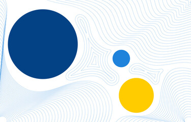 Blue yellow wavy line background template. Background template with an elegant design concept for banner, flayer.