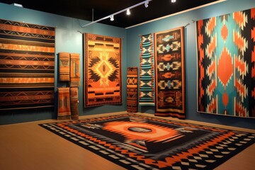 collection of unique navajo rug patterns and motifs, created with generative ai - obrazy, fototapety, plakaty