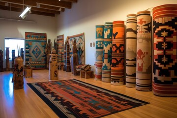 variety of navajo rug designs displayed together, created with generative ai - obrazy, fototapety, plakaty