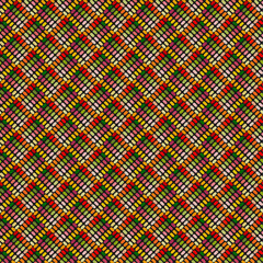シームレスパターンのバックグラウンド、シンプルなリピートパターン背景素材、カラフルチェックのイラスト素材