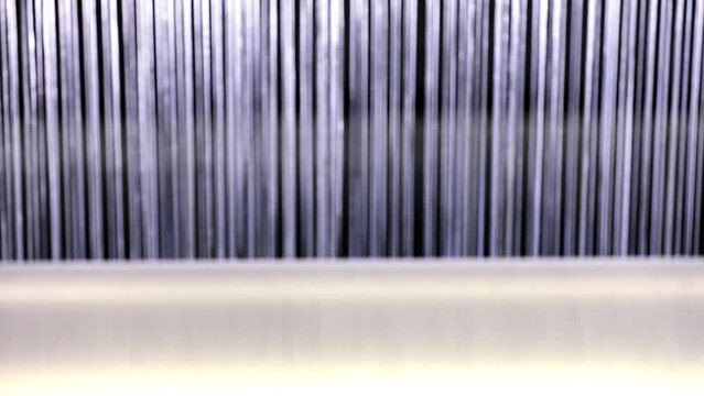 Geo synthetic mesh manufacturing in automated machine, plastic thread manufacturing.