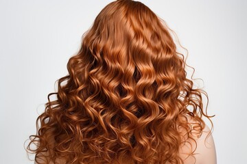 Naklejka premium Strand of beautiful curly hair on white background