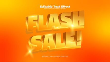 Shiny flash sale orange editable text effect