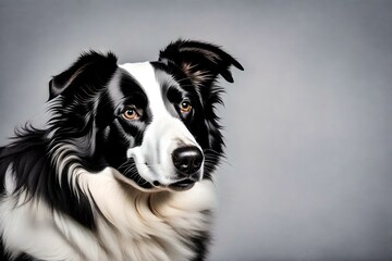 a black and white border dangerous dog