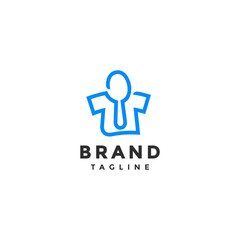 One Simple Line Forms a Tees and a Spoon Logo Design. Simple Tees And Spoons In One Continuous Line Logo Design.