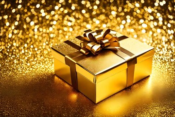 golden gift box with ribbon
Created using generative AI tools