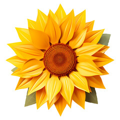 Fototapeta premium top view Sunflower flower isolated on a white background , png transparent background