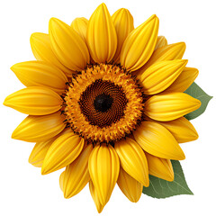 Fototapeta premium top view Sunflower flower isolated on a white background , png transparent background