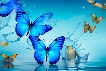 butterfly on blue background
Created using generative AI tools