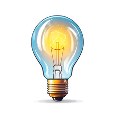 Icon of a lightbulb with a transparent background Generative AI