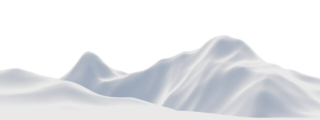 Obraz premium 3D render snow mountain. White terrain. Cold environment.