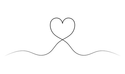 Heart line drawing symbol of love.