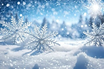 Fototapeta na wymiar christmas background with snowflakes Created using generative AI tools