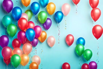 Fototapeta na wymiar colorful balloons on a white background Created using generative AI tools