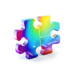 Icon of a puzzle piece with a transparent background Generative AI