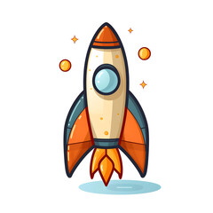 Icon of a rocket with a transparent background Generative AI