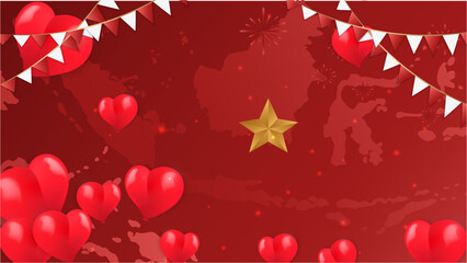 Indonesia Independence Day on 17 August Banner Background. Horizontal Banner Template Design. Vector Illustration