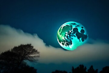 Fototapeta na wymiar earth and moon Created using generative AI tools