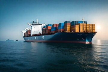 container cargo freight ship Created using generative AI tools