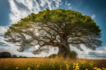tree in the field Created using generative AI tools