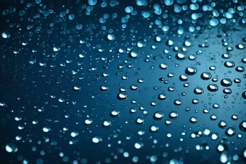 Naklejka na ściany i meble water drops falling on blue background Created using generative AI tools