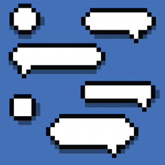 Speech Bubble. Pixel Art Style.