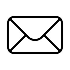 Envelope icon, Email Icon, Inbox Icon Black and White On Transparent Background