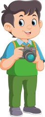 Vector cartoon style character of young photographer