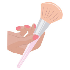 Hands with cosmetics. Beauty salon. Manicure, makeup. Vector illustration