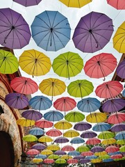 Fototapeta na wymiar colorful umbrellas on the beach