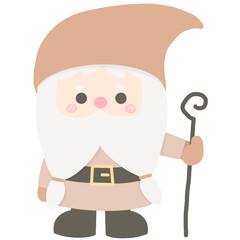 Cute gnome with scepter