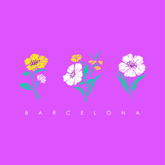 Barcelona typography slogan for t shirt printing, tee graphic design.  