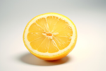 slice of lemon on white