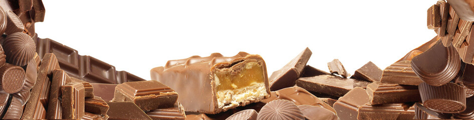 Chocolate frame isolated