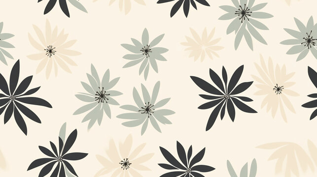Seamless pattern flowers abstract background