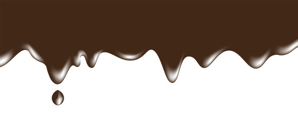 Melted chocolate chocolate dripping on white background, with clipping path 3D illustration