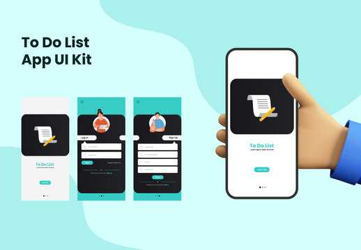 To Do List App UI Kit Including as Sign In, Sign Up for Mobile Application and Responsive Website.
