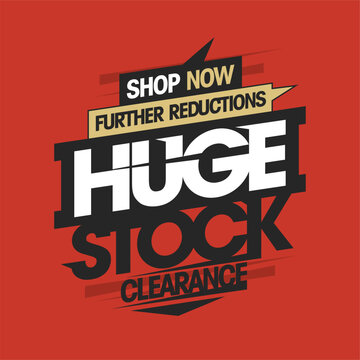 Huge Stock Clearance, Sale Web Banner Mockup