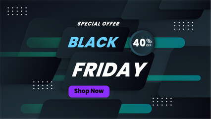 Black Friday Sale Colorful Background. Vector Banner with Abstrzct Geometric Shapes and Creative