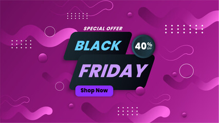 Black Friday Sale Colorful Background. Vector Banner with Abstrzct Geometric Shapes and Creative