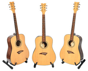 Obraz premium acoustic guitar on stand isolated