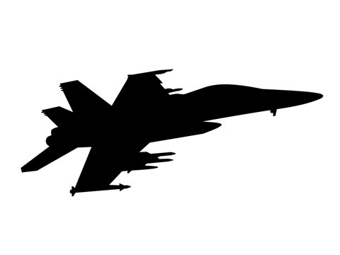 black jet fighter silhouette on white clip art preview
