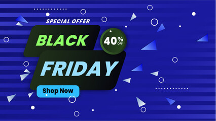 Obraz premium Black friday sale vector banner. Shop now. Online shopping template