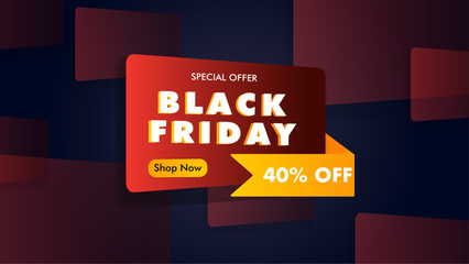 Black Friday sale black sticker vector isolated. Discount or special offer price sign on Black Friday.